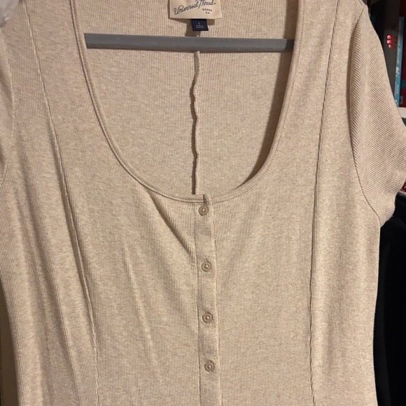 Universal Thread Cream Button-Down Dress - Picture 4 of 5